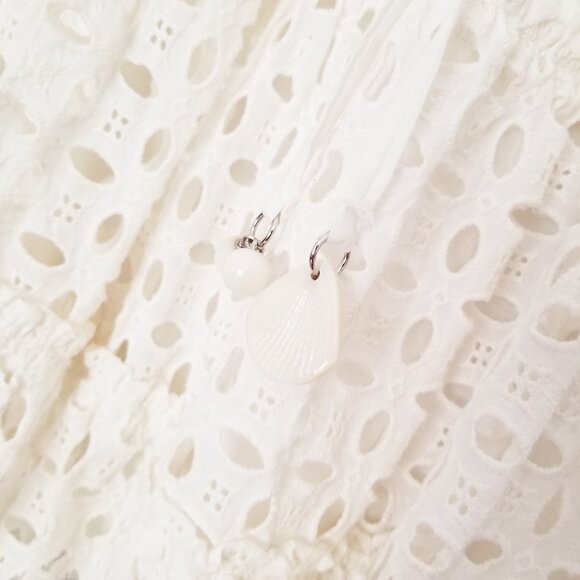 Zara White Eyelet Embroidered Tiered Mini Skirt M High Waist Coquette Romantic - Picture 8 of 16